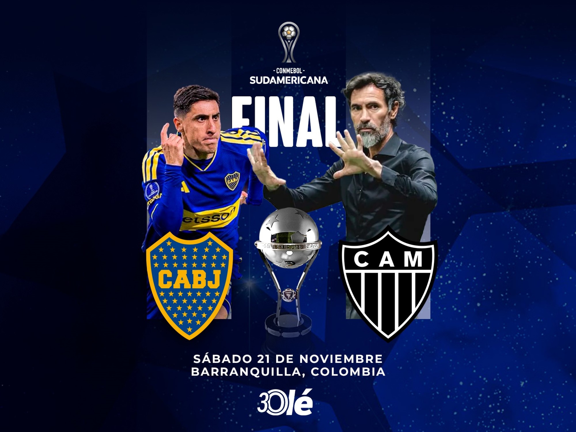 Boca y Atlético Mineiro jugarán la final de la Copa Sudamericana en Colombia