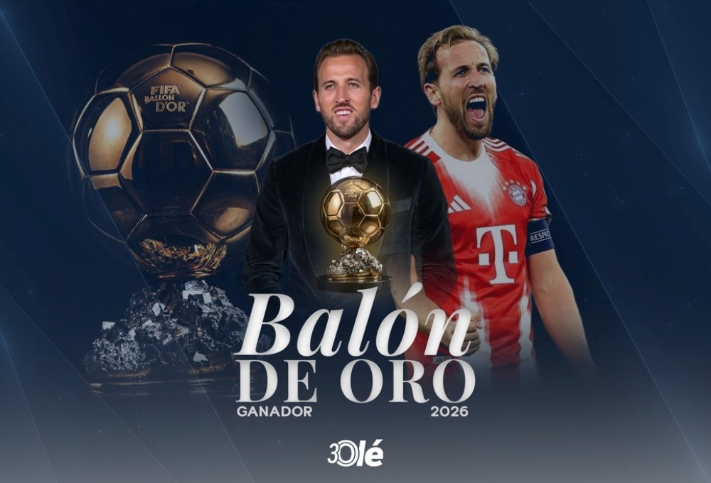 Harry Kane ganó el Balón de Oro 2026 y Lionel Messi finalizó en el quinto puesto