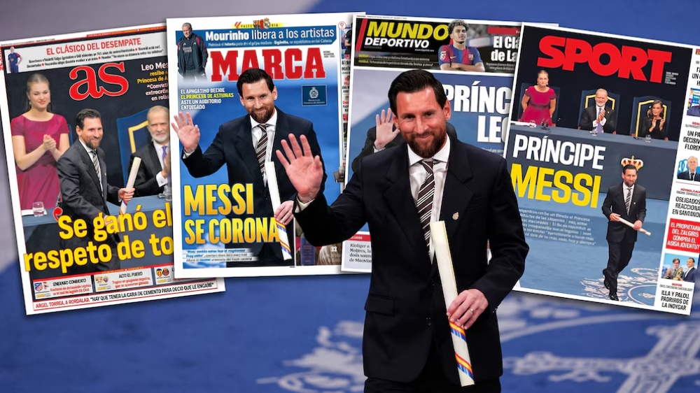 Lionel Messi ocupó las portadas del mundo tras recibir el Premio Princesa de Asturias